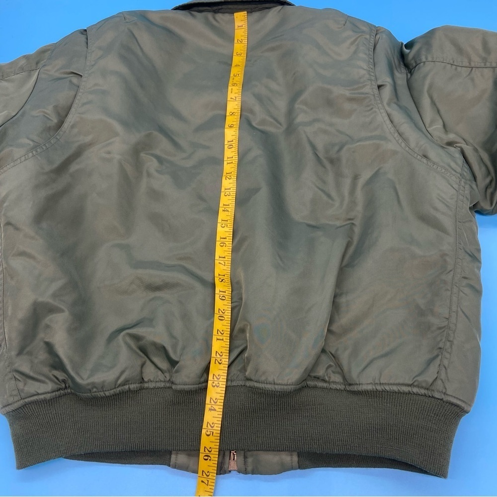 Vintage Pilot Flight USAF US Air Force Ultra Force Green Bomber Jacket Size XL. - Picture 7 of 10